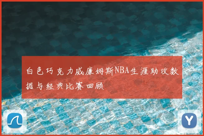白色巧克力威廉姆斯NBA生涯助攻数据与经典比赛回顾